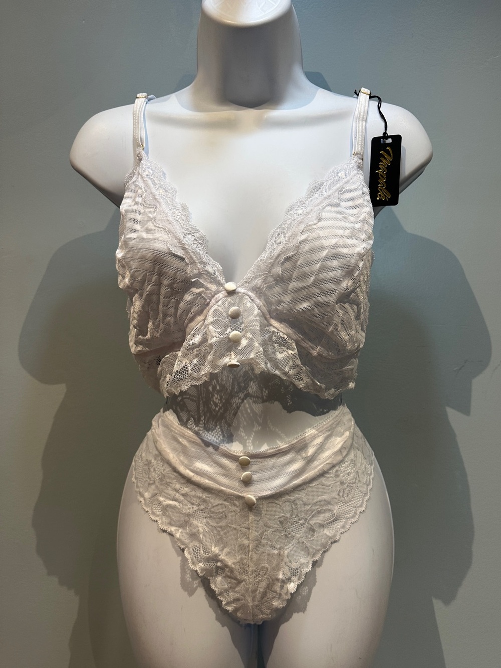 Mapale White 2-Piece Lingerie Sheer New with Tags Set Size 2X/3X